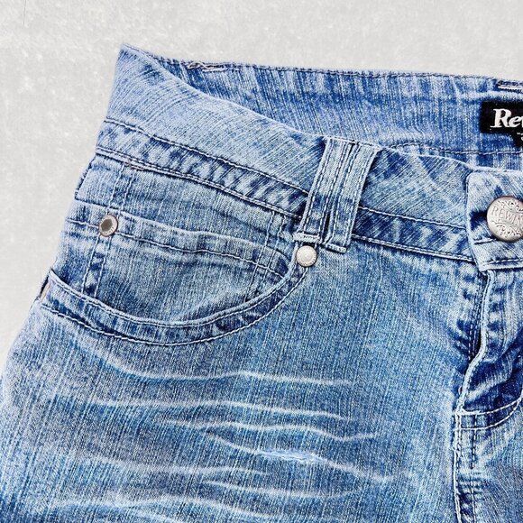 Rewind Bermuda Denim Shorts | Medium Blue Wash | Distressed | Size 5 | Y2K - Picture 5 of 15